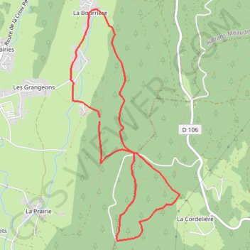 La Bourrière, La Croix Servagnet, La Cordelière GPS track, route, trail