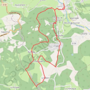 Saint Cernin - L'Homme Mort GPS track, route, trail