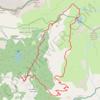 Lac de Pormenaz à partir du Mont et par les Chalets de Pormenaz GPS track, route, trail