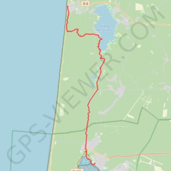 Compostelle - Voie du littoral - Lacanau Océan - Arès GPS track, route, trail