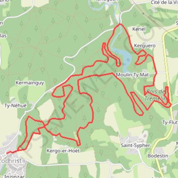 La vallée du Blavet - Le circuit du Lavoir GPS track, route, trail