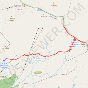 Descente de la Bella Tolla GPS track, route, trail