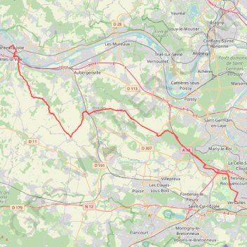 Randonnée de Versailles à Mantes-la-Jolie GPS track, route, trail