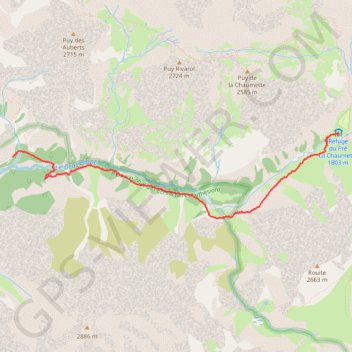 Col du Cheval GPS track, route, trail