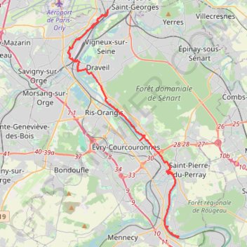 Corbeil-Essonnes, rando le sentier de la Seine GPS track, route, trail