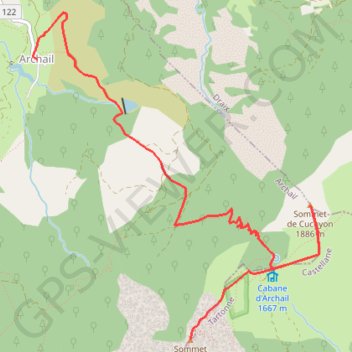 Sommet de Cucuyon et Pic de Couard GPS track, route, trail