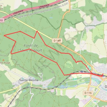 Dourdan boucle Chêne Saint Louis GPS track, route, trail