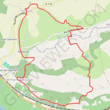 Rando CLERMONT DESSOUS - BAZENS GPS track, route, trail