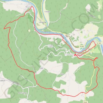 Circuit sud de Saint-Cirq-Lapopie GPS track, route, trail