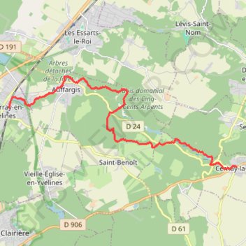 Du Perray-en-Yvelines à Cernay-la-Ville GPS track, route, trail