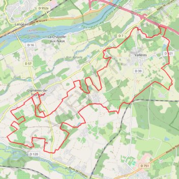 Lignères de Touraine-Vallères GPS track, route, trail