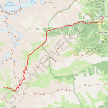 Vallouise au refuge du Pré de la Chaumette (Tour de l'Oisans) GPS track, route, trail