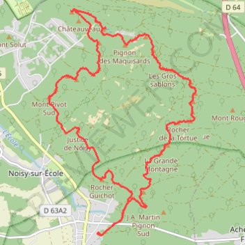 Les 25 bosses de Fontainebleau GPS track, route, trail