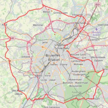 Josaphat - Tour de Bruxelles - 85km - 779m GPS track, route, trail