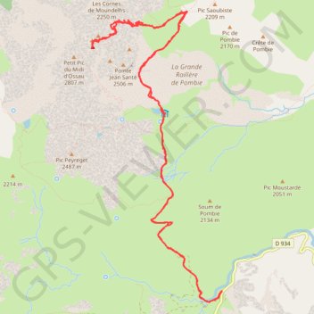 Pic du Midi d'Ossau GPS track, route, trail