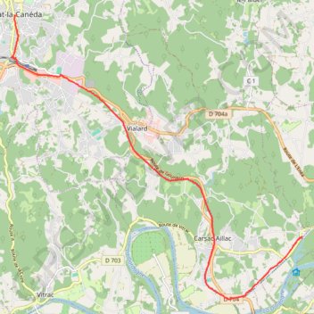 Voie Verte Périgord Quercy - De Aillac à Sarlat-la-Canéda GPS track, route, trail