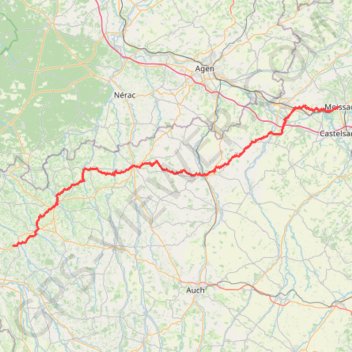 Compostelle oissac-Nogaro GPS track, route, trail