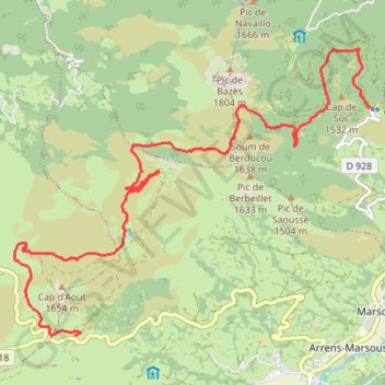 [Itinéraire] Circuit n°14 - Val d'Azun - Traversée Couraduque Soulor GPS track, route, trail