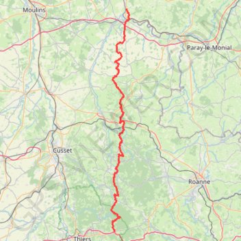 GR3 De Chabreloche (Puy-de-Dôme) à Saint Aubin-sur-Loire (Saône-et-Loire) GPS track, route, trail