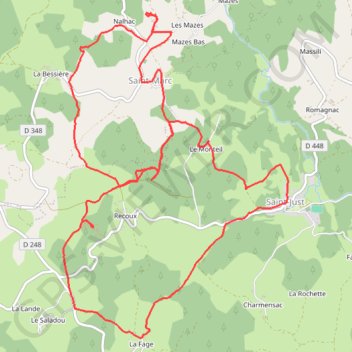 Circuit Margeride Truyère - Saint-Marc et Saint-Just GPS track, route, trail