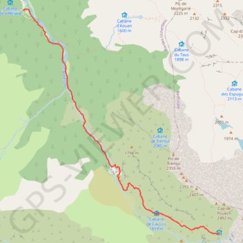 Pyrénées - Maison du Valier - Estagnous GPS track, route, trail