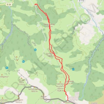 Binbaleta depuis Azkarai GPS track, route, trail