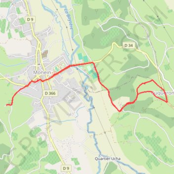 Balade sur les coteaux du Jurançon à Monein GPS track, route, trail