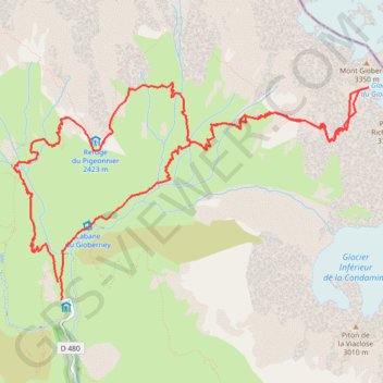 Glacier du Giobernay GPS track, route, trail