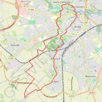 Au fil du Crinchon - Arras GPS track, route, trail