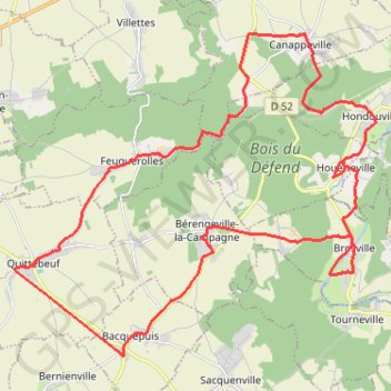 Boucle de la Vallée - Quittebeuf GPS track, route, trail
