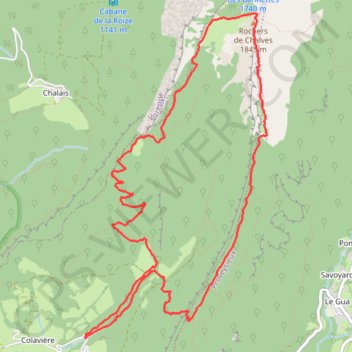 Rochers de Chalves - Bannettes GPS track, route, trail