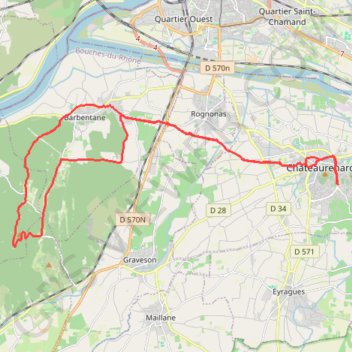 Chateaurenard montagnette GPS track, route, trail