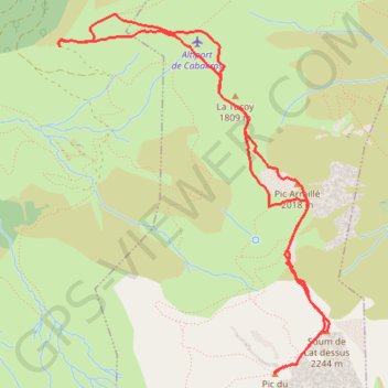 Cabaliros 2334m depuis la Curadère (1600m) GPS track, route, trail