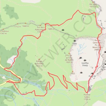 Le Mont Ceint ou Pic de Girantes GPS track, route, trail