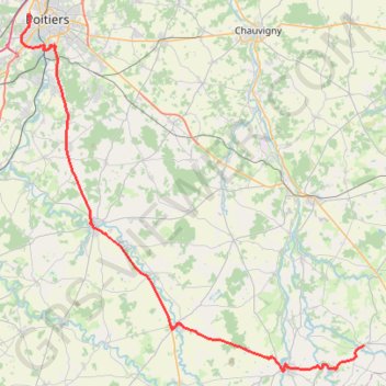 Itinéraire de Adriers à Rue Annet Segeron, Biard GPS track, route, trail