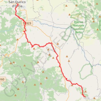 De San Quirico à Radicofani GPS track, route, trail
