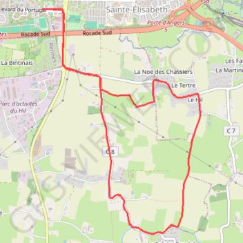 Rennes Sud GPS track, route, trail
