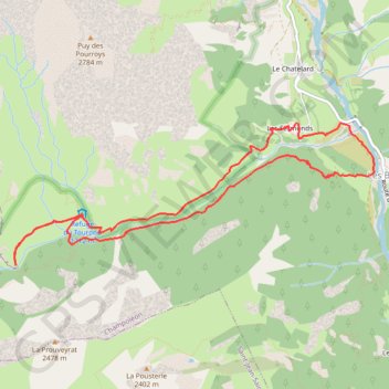 Vallon du Tourond - cascade de la Pisse GPS track, route, trail