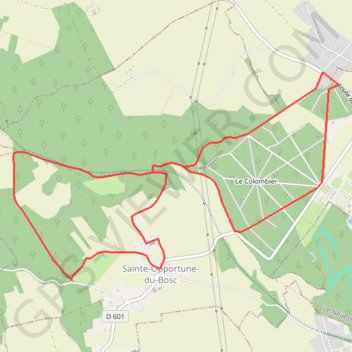 Circuit du champ de Bataille - Sainte-Opportune-du-Bosc GPS track, route, trail