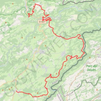 30 Avenue de Lattre de Tassigny (Le Russey) > 9 Chemin de la Roche Fendue (Bief) GPS track, route, trail