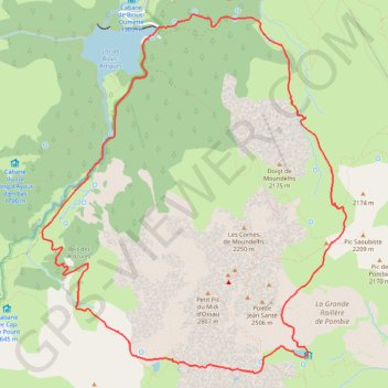 Tour du Pic du Midi d'Ossau GPS track, route, trail