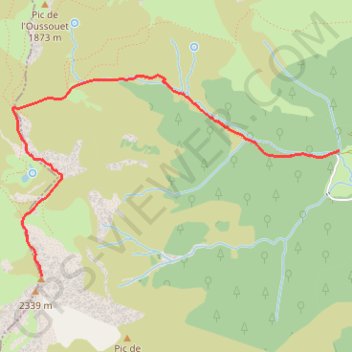 Pic de Montaigu par le Courtaou de Hourc GPS track, route, trail
