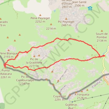 Tour de la Gradillère par le Col d'Anéou, le Col d'Astoun et le Canaourouye GPS track, route, trail