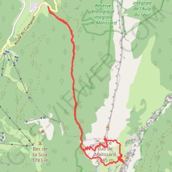 Lances de Malissard depuis Saint Philibert (Chartreuse) GPS track, route, trail