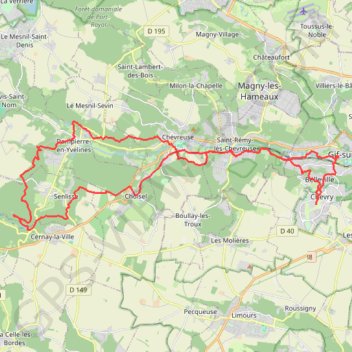 Gif - Dampierre - Vaux de Cernay - Choisel GPS track, route, trail