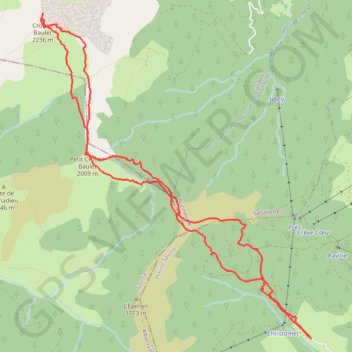 Croisse Baulet depuis le Ball Trap (Megève) GPS track, route, trail