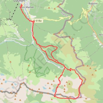 Le Trail de Vénasque depuis Bagnères-de-Luchon GPS track, route, trail