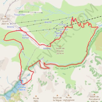 Boucle Cambasque-Lac d'Ilhéou-Cambasque GPS track, route, trail