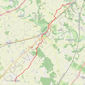 Chemin de Tours (de Coulombiers à Saint Sauvant) GPS track, route, trail