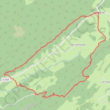 Haut Crêt, combe Tressus, grotte du Célary en raquettes - Lamoura GPS track, route, trail